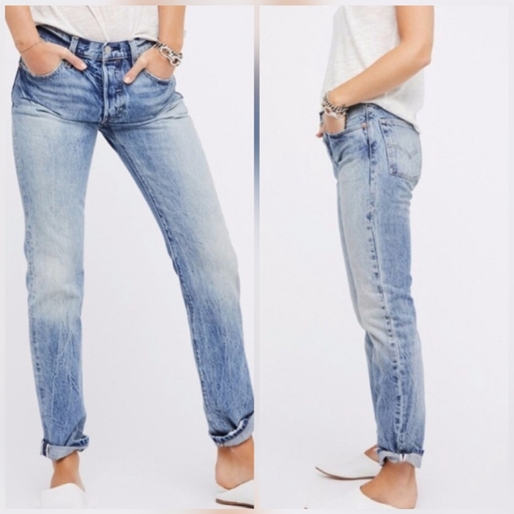 Levi’s 501 W24 White Oak Cone Selvedge Denim Button Fly Hi Rise Straight Jeans - Picture 1 of 9